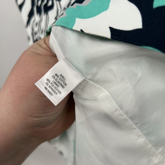 Banana Republic Milly Collection Teal Paisley Sheath Dress Size 6 - Picture 4 of 5